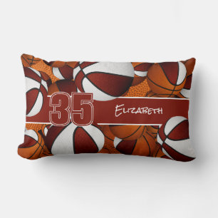 Coussin Rectangle beaucoup de basket-ball salle de sport marron