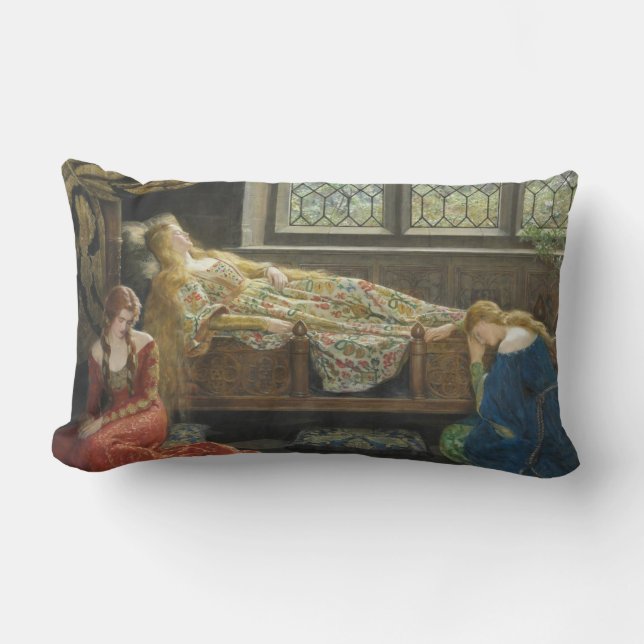 Coussin Rectangle Beauté dormante (par John Collier) (Recto)
