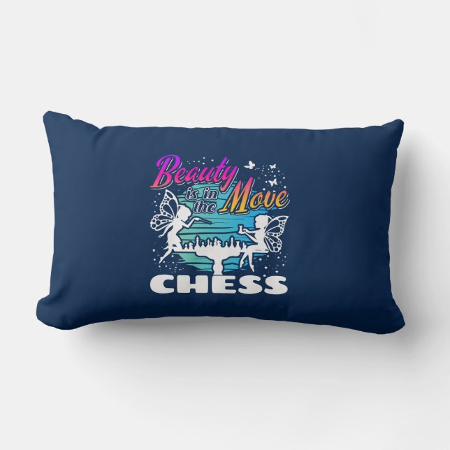 Coussin Rectangle Beauté en mouvement - Filles Joueuse d'échecs (Recto)