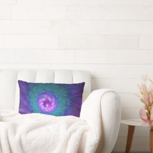 Coussin Rectangle Beauté florale abstraite, art fractal coloré de fl