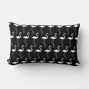 Coussin Rectangle Beaux Flamants roses noirs et blancs