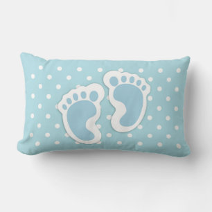 Coussin Rectangle Bébé bleu mou Pieds de garçon