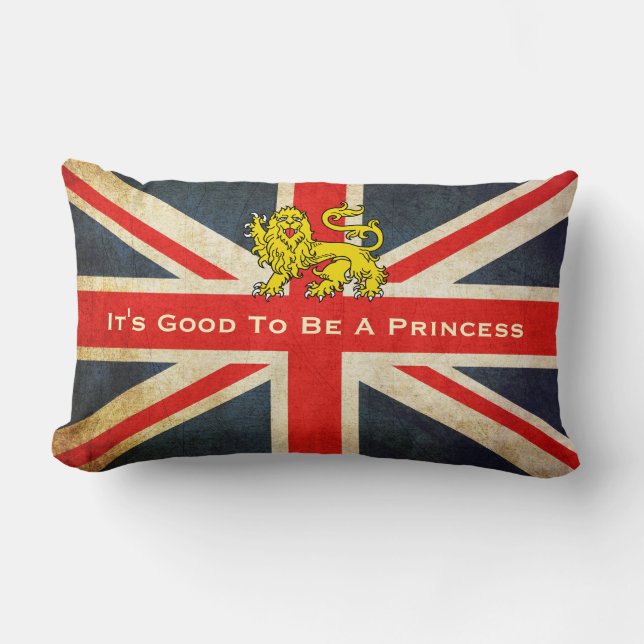 Coussin Rectangle Bébé royal son bon pour être une princesse carreau (Recto)