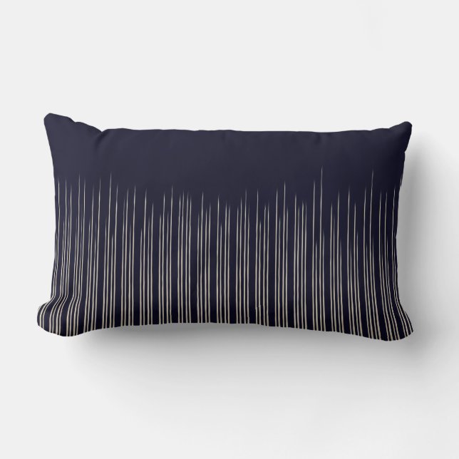 Coussin Rectangle Beige/Bleu Profond Motif élégant (Recto)