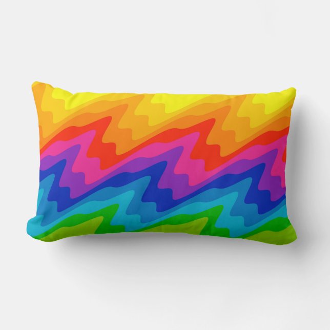 Coussin Rectangle Bel Arc-en-ciel de Couleurs Déformées (Recto)