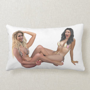COUSSIN RECTANGLE BÉLIER ET LUTTE FÉMININE