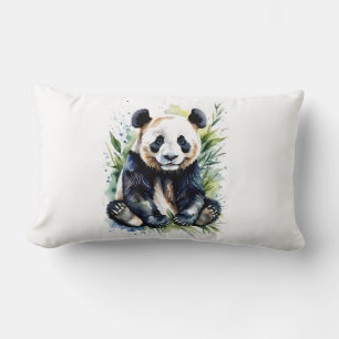 Coussin Rectangle Belle aquarelle Panda Bear