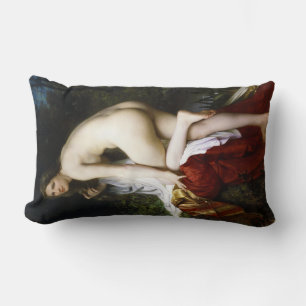 Coussin Rectangle Belle Bête Femelle (par Bouguereau)