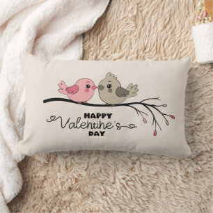 Coussin Rectangle Belle Cartoon Lovebirds sur la branche Saint-Valen