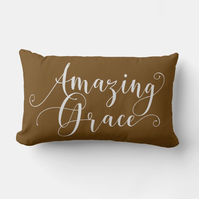 Coussin Rectangle Belle écriture manuscrite Amazing Grace (Recto)