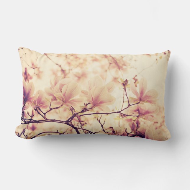 Coussin Rectangle Belle fleur de magnolia pastel (Recto)