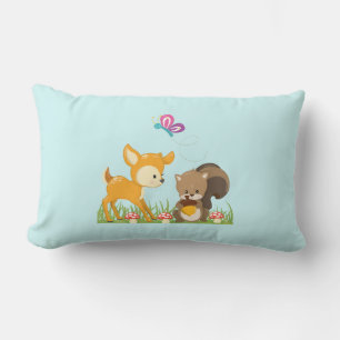 Coussin Rectangle Belle forêt Animaux Caricature Whimsical