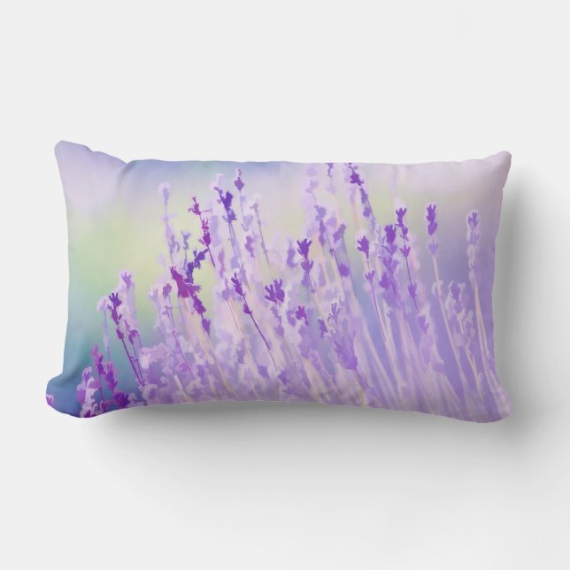 Coussin Rectangle Belle Lavande Fleur Champ ou prairie Purple (Recto)
