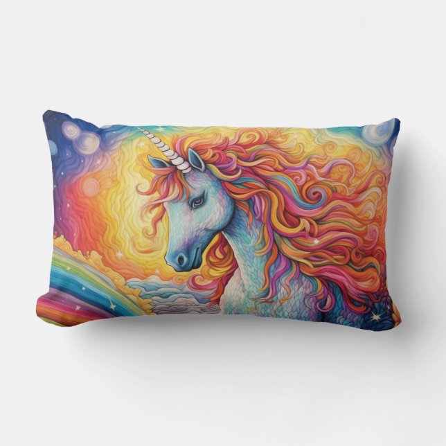Coussin Rectangle Belle licorne (Recto)