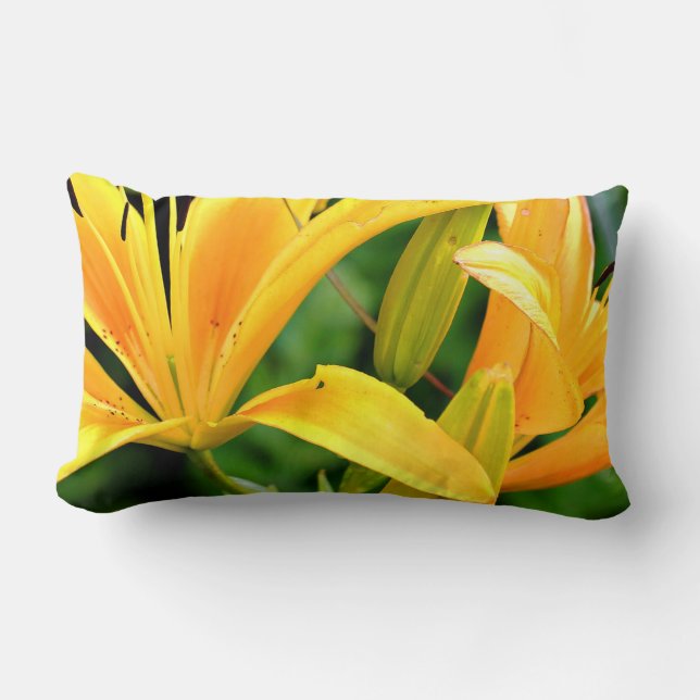 Coussin Rectangle Belle Lys Jaune (Recto)
