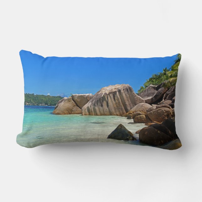 Coussin Rectangle Belle Mer Tropicale Côte Rocheuse (Recto)