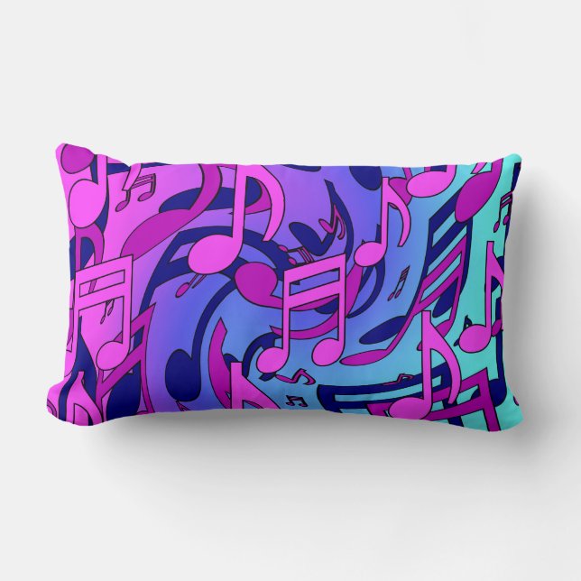 Coussin Rectangle Belle Musique Notes musicales Animées Upbeat Artsy (Recto)