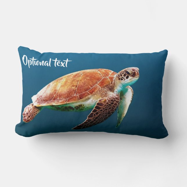 Coussin Rectangle Belle natation de tortue de mer (Recto)