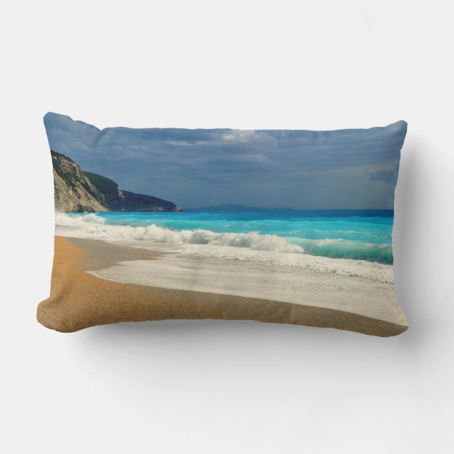 Coussin Rectangle Belle Turquoise Bleue Mer Tropicale Photographie (Recto)