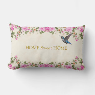 Coussin Rectangle Belles Fleurs & Colibri Maison Douce Maison