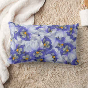 Coussin Rectangle Belles fleurs violettes et violettes