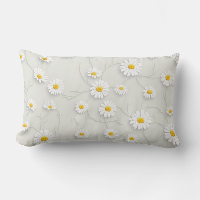 Coussin Rectangle Belles marguerites florales (Recto)