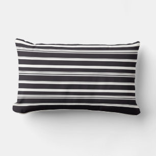 Coussin Rectangle Belles rayures blanches noires