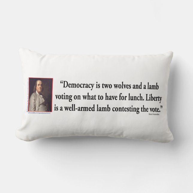 Coussin Rectangle Ben Franklin Sur Le Contrôle Des Armes À Feu (Recto)