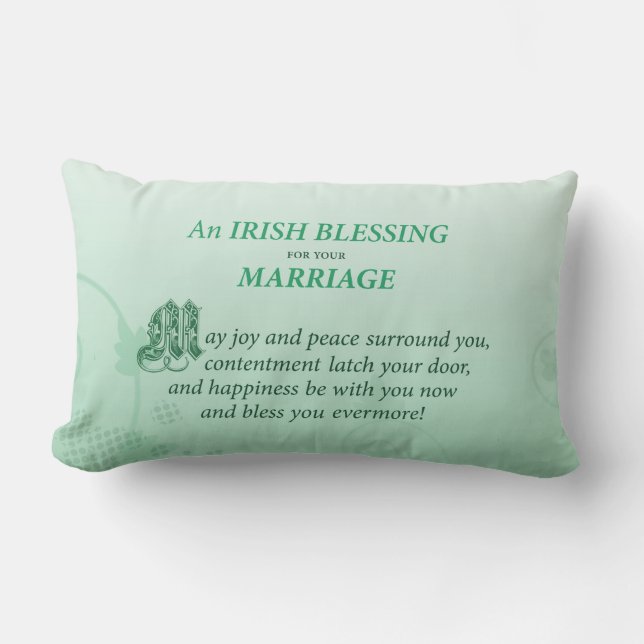Coussin Rectangle Bénédiction de félicitations de mariage irlandais (Recto)