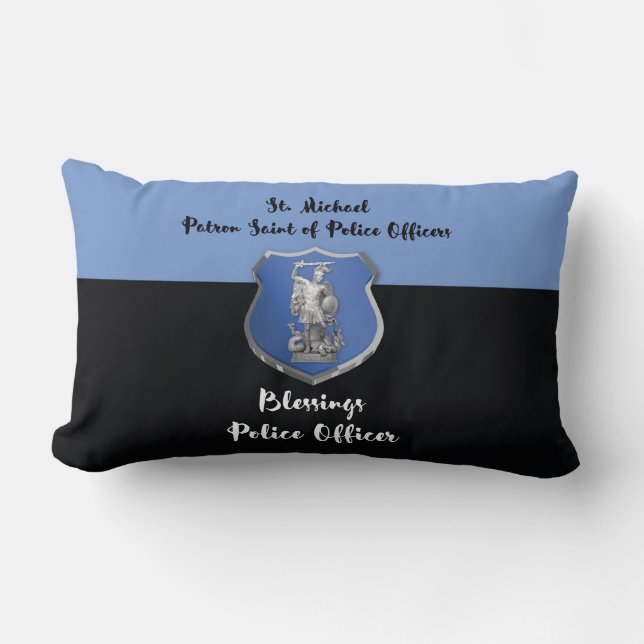 Coussin Rectangle Bénédictions de St. Michel au nouveau policier (Recto)