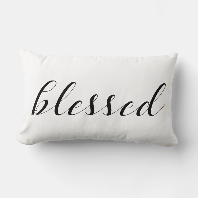 Coussin Rectangle Béni - Citation de gratitude religieuse bénédictio (Recto)