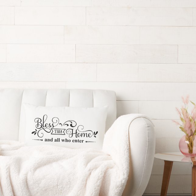 Coussin Rectangle Bénissez cette maison et tous ceux qui entrent en  (Canapé)