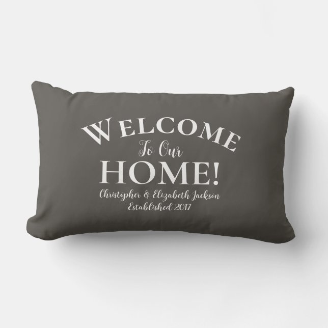 Coussin Rectangle Bienvenue à la maison Calligraphie élégante sur me (Recto)