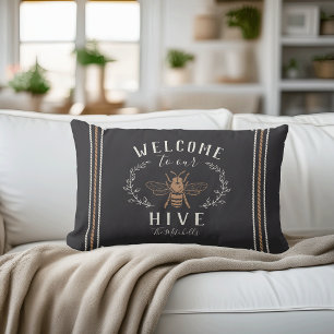 Coussin Rectangle Bienvenue à notre Hive personnalisée