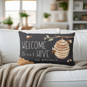 Coussin Rectangle Bienvenue à notre Hive personnalisée