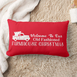 Coussin Rectangle Bienvenue À Notre Vieux Noël Fermier