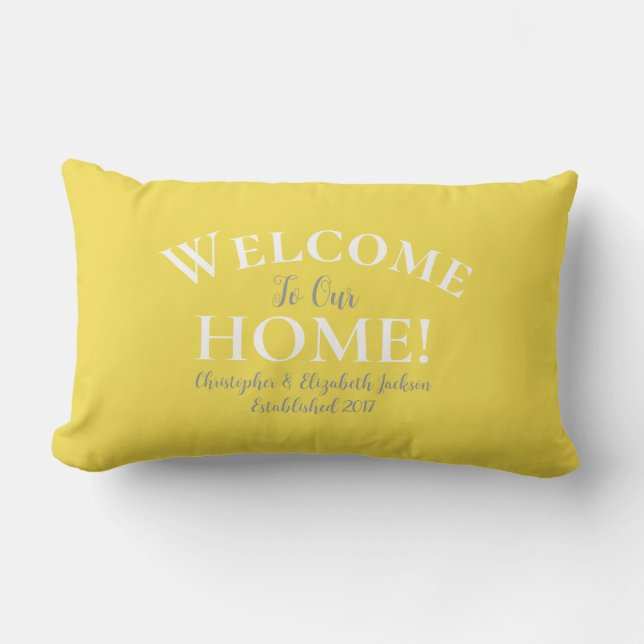 Coussin Rectangle Bienvenue chez vous, calligraphie personnalisée ja (Recto)