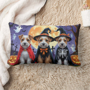 Coussin Rectangle Biewer Terrier Chiens Citrouille Halloween Funny