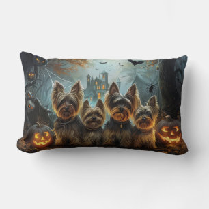 Coussin Rectangle Biewer Terrier Halloween Night Doggy Délice