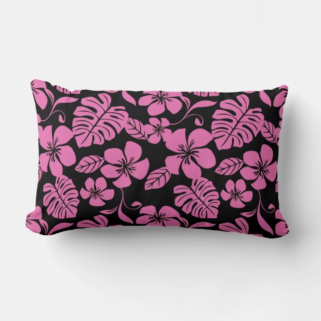 COUSSIN RECTANGLE BIKINI ROSE (NOIR/ROSE) (Recto)