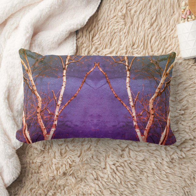 Coussin Rectangle Birch Tree blanc contre le ciel bleu Art Abstrait (Couverture)