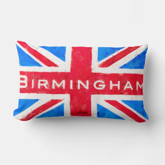 Coussin Rectangle Birmingham - Royaume-Uni vintage Union Jack (Recto)