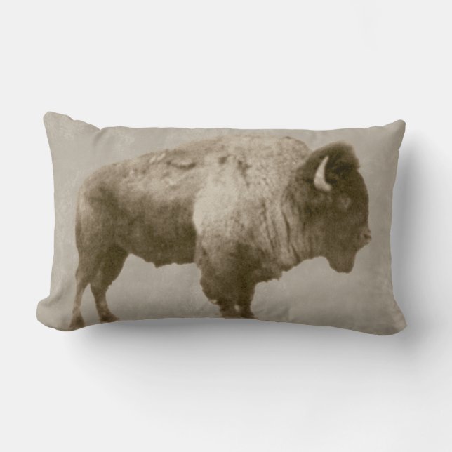 Coussin Rectangle Bison américain (Recto)
