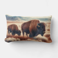 Bison d'aquarelle sur le découpage des plaines