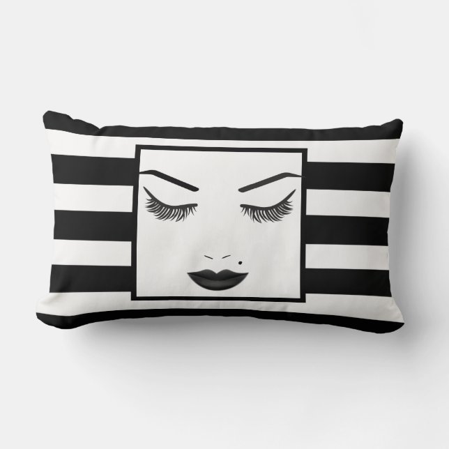 Coussin Rectangle Black Lips Beauté Maquillage Visage Cils & Sourcil (Recto)