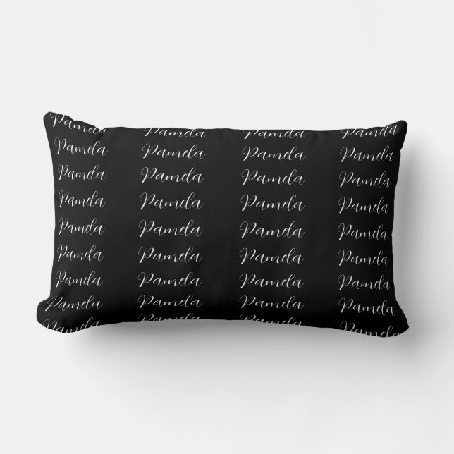 Coussin Rectangle Black Red Minimalist Ajouter un nom personnalisé (Recto)