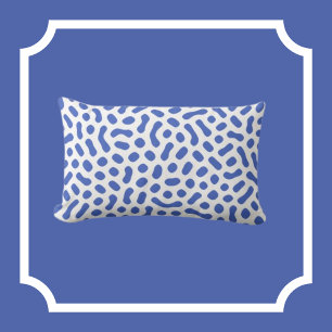 Coussin Rectangle Blanc avec perches bleu Jelly Bean comme des forme