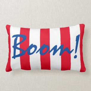 Coussin Rectangle Blanc et bleu rouges patriotiques barrés 4 juille