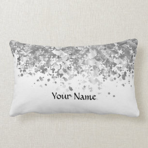 Coussin Rectangle Blanc et parties scintillantes de faux