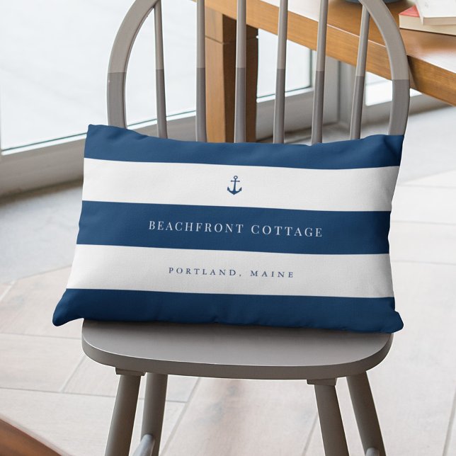 Coussin Rectangle Blancs et couleur Arrière - plan et Ancre personna (Créateur téléchargé)